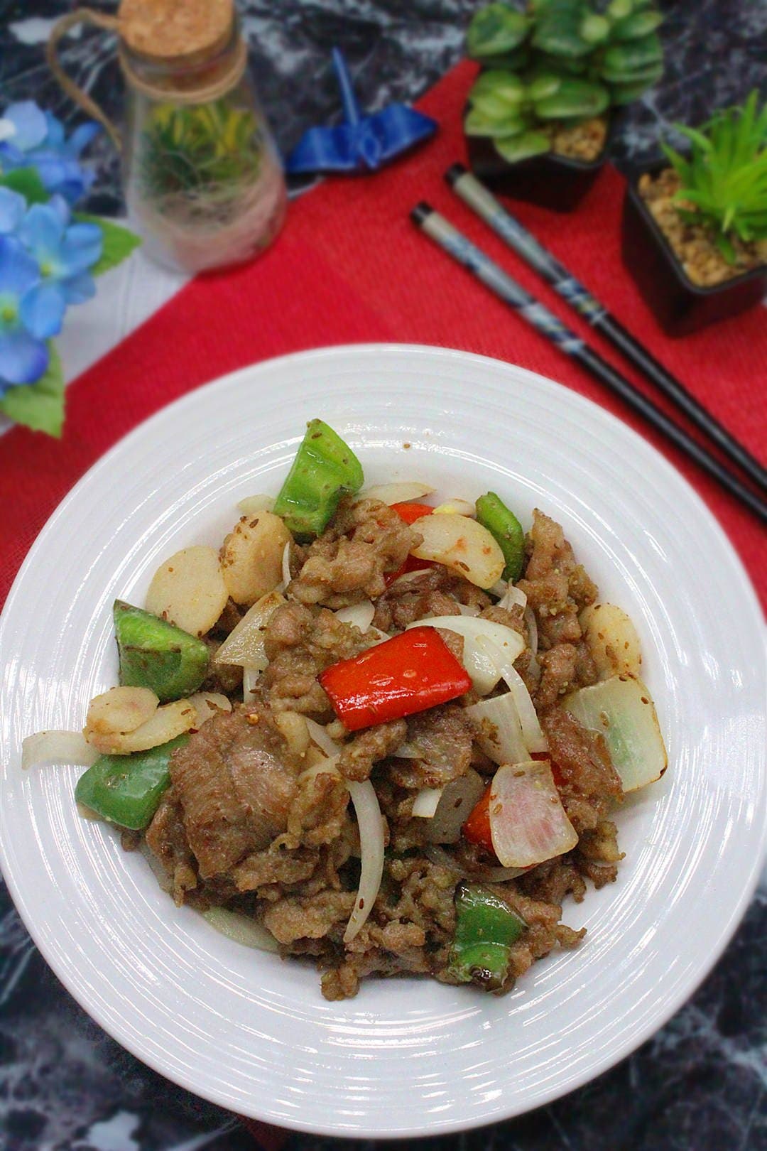 Cumin Beef - Beef slices marinated in cumin and other spices, then stir-fried to infuse the m | Meat