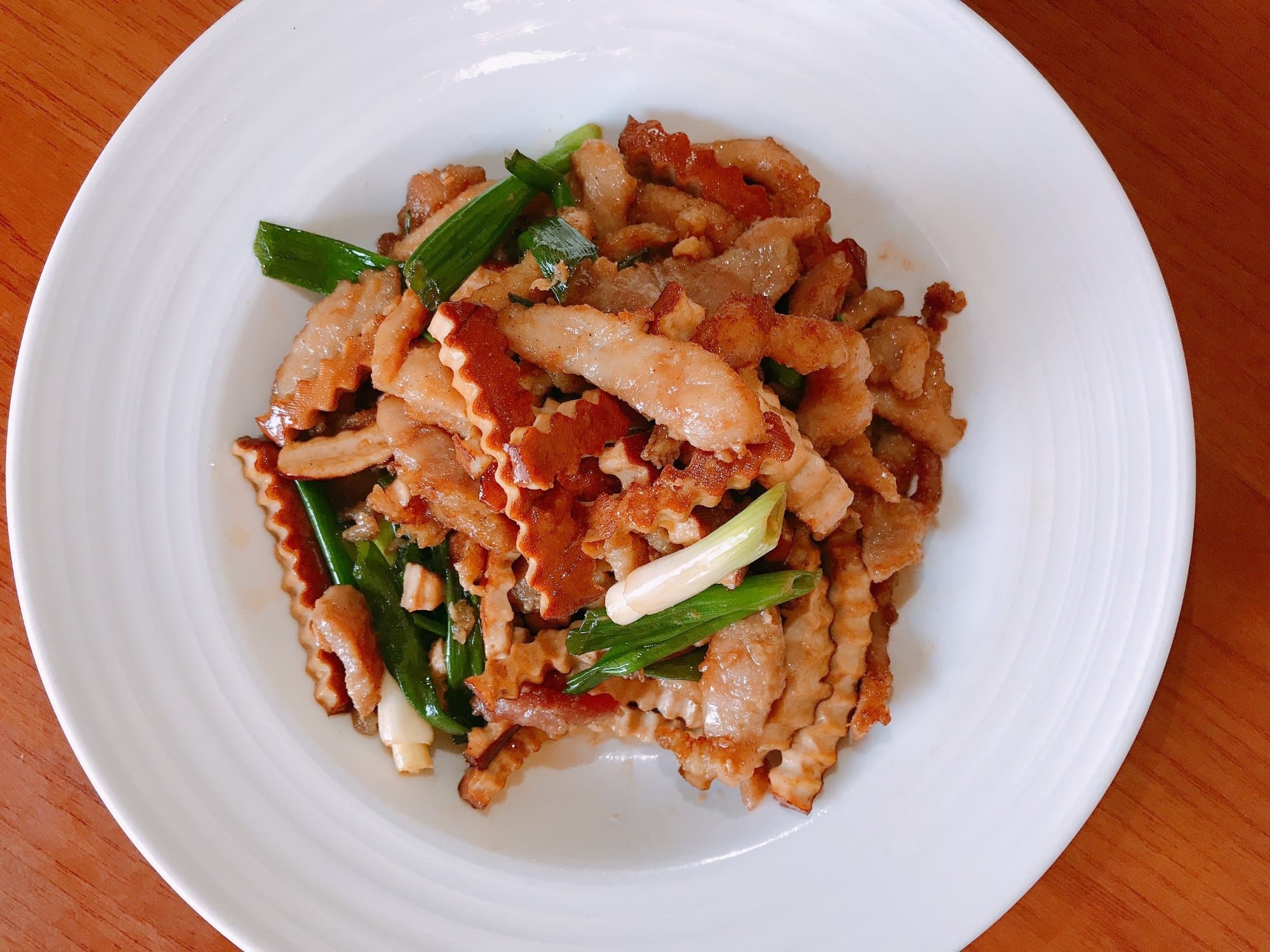 Shredded Pork w/ Marinated Bean Curd - Thin strips of pork stir-fried with fragrant and savory five-spice seasoning, al | Meat